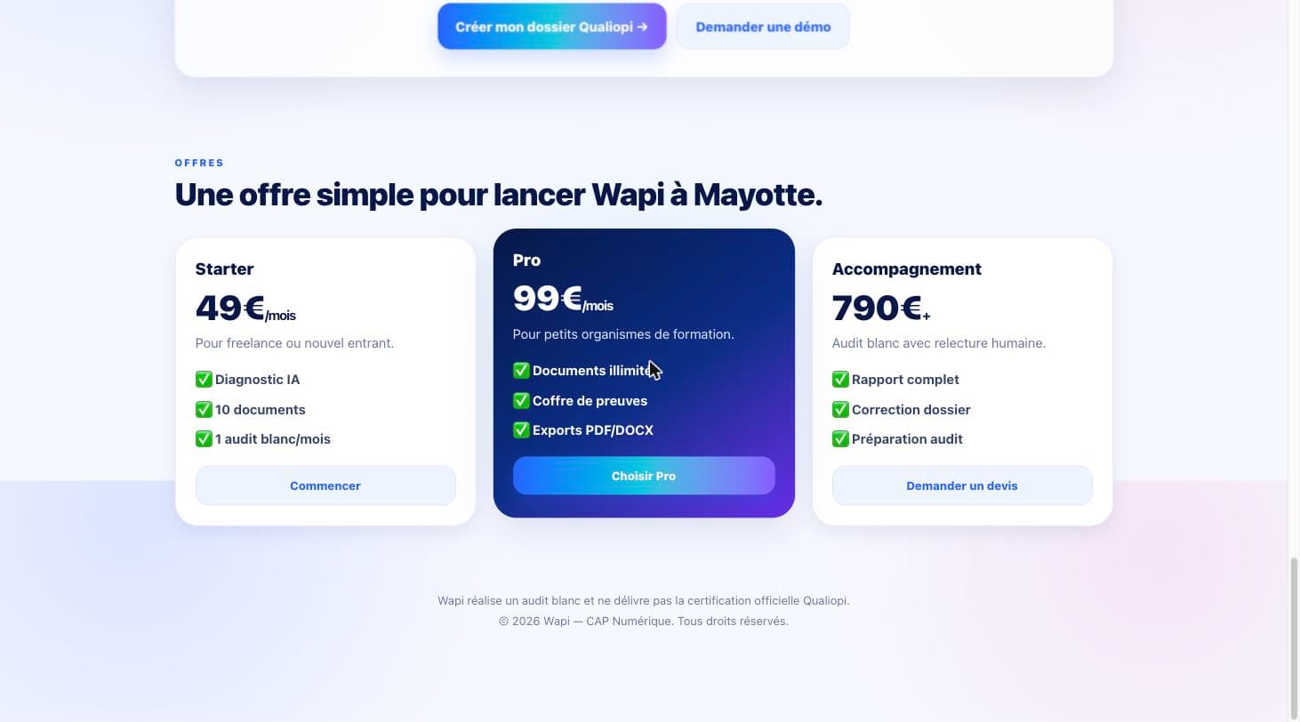 Aperçu Wapi — écran 3